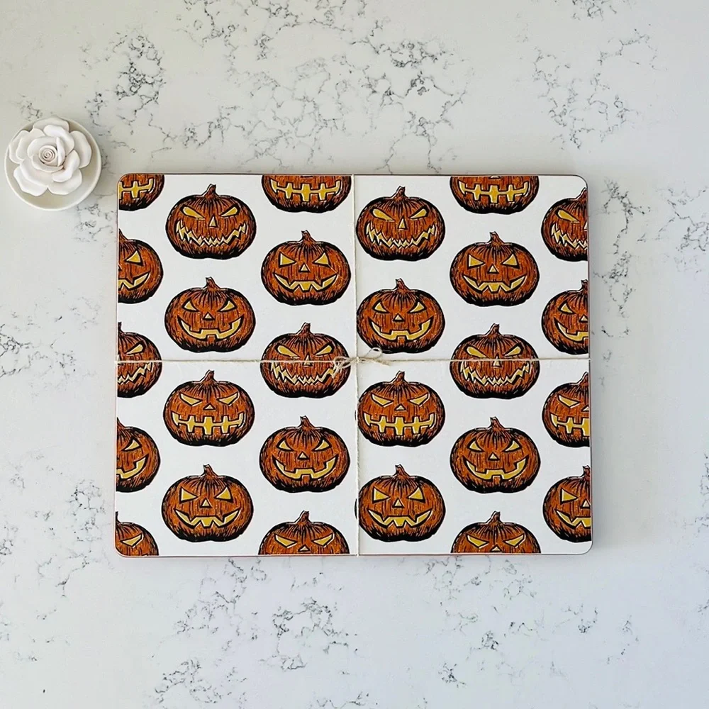 Pottery Barn Jack O'Lantern Cork Placemats
